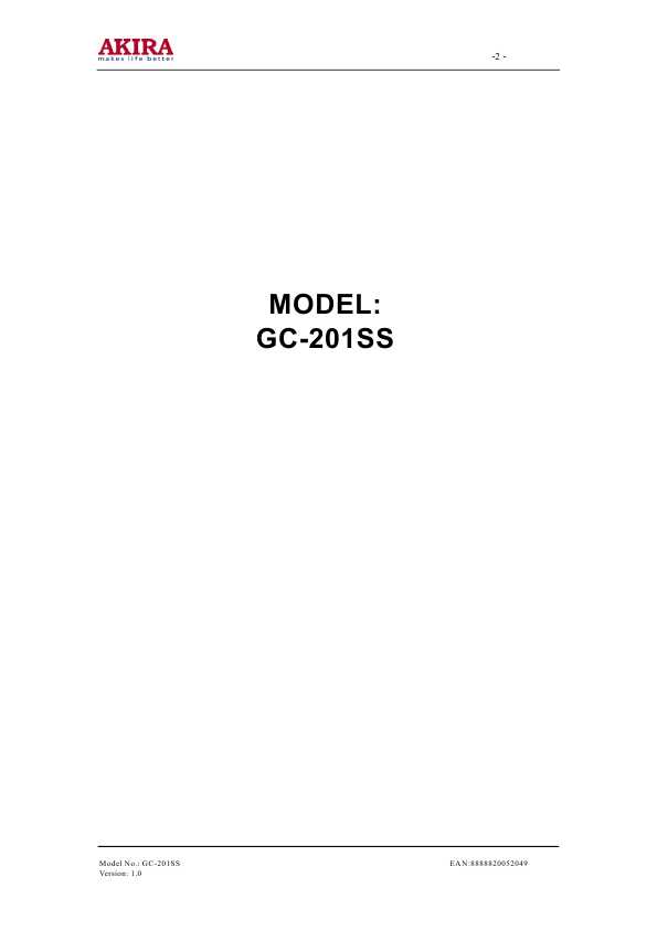 Сервисная инструкция Akira GC-201SS