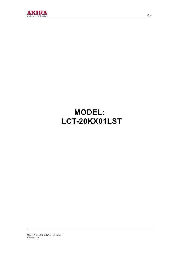 Сервисная инструкция Akira LCT-20KX01LST