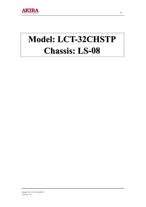 Сервисная инструкция Akira LCT-32CHSTP