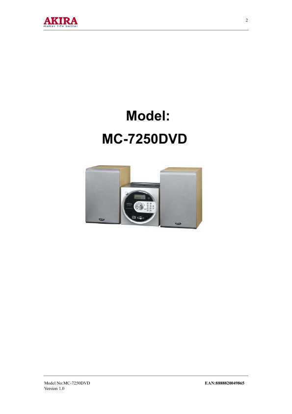 Сервисная инструкция Akira MC-7250DVD