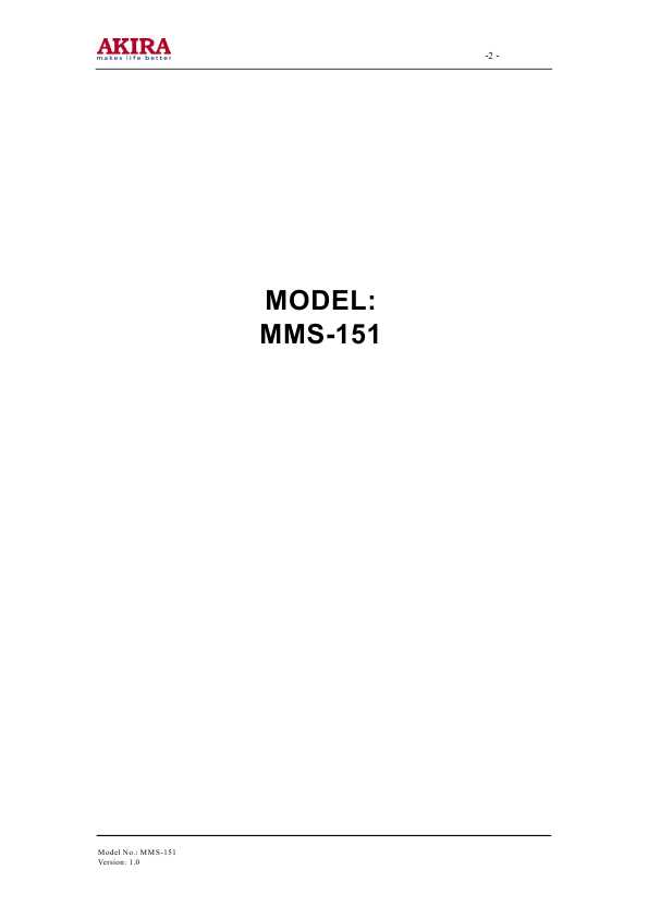 Сервисная инструкция Akira MMS-151