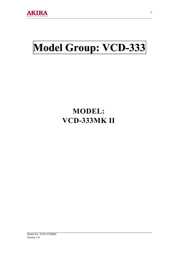 Сервисная инструкция Akira VCD-333