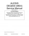 Сервисная инструкция Alesis DEQ830 (ME4)