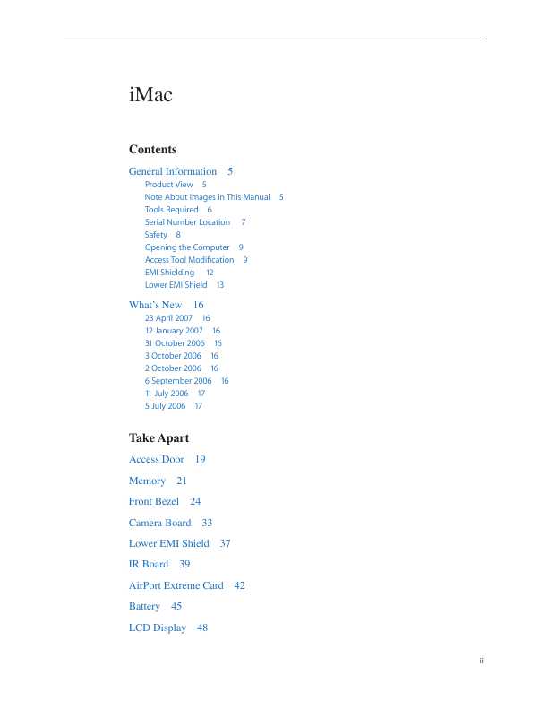Сервисная инструкция Apple iMac 17 mid '06 late '06CD