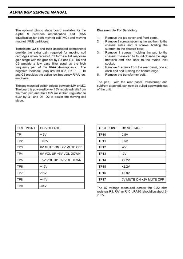 Сервисная инструкция Arcam ALPHA-9, ALPHA-9P