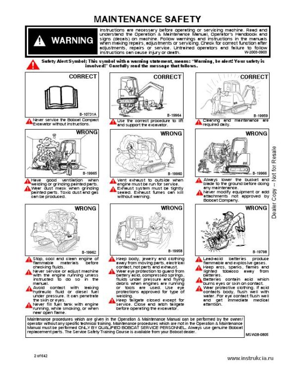 Сервисная инструкция BOBCAT 320, 11-06