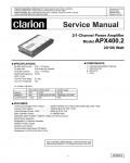 Сервисная инструкция Clarion APX400.2