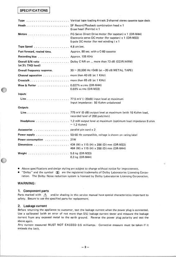 Denon Dra 825R Service Manual