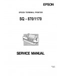 Сервисная инструкция Epson SQ-870, SQ-1170