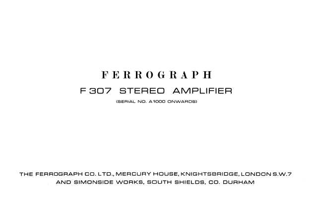 Сервисная инструкция Ferrograph F307