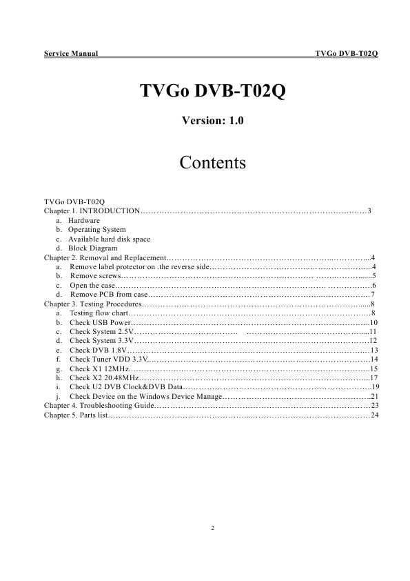 Сервисная инструкция Genius TVGO DVB-T02Q