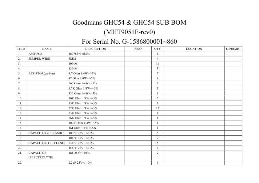 Сервисная инструкция Goodmans GHC-54, GHC-54USB
