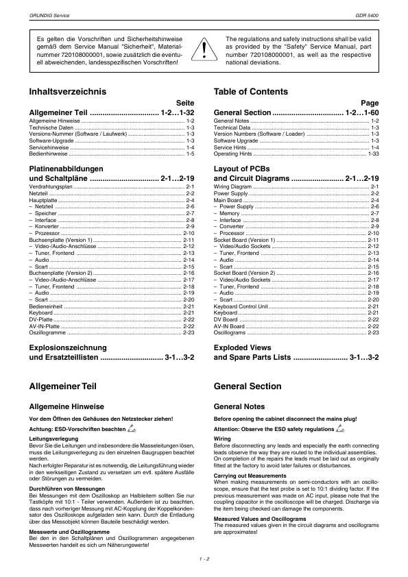 Сервисная инструкция Grundig GDR-5400, GDR-5404