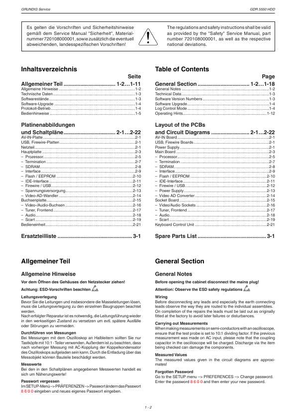 Сервисная инструкция Grundig GDR-5550HDD