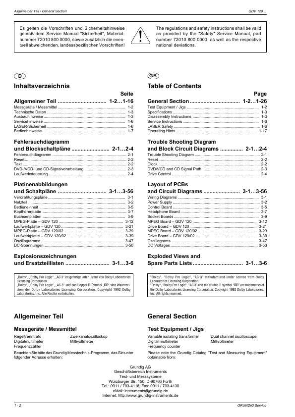 Сервисная инструкция Grundig GDV-120