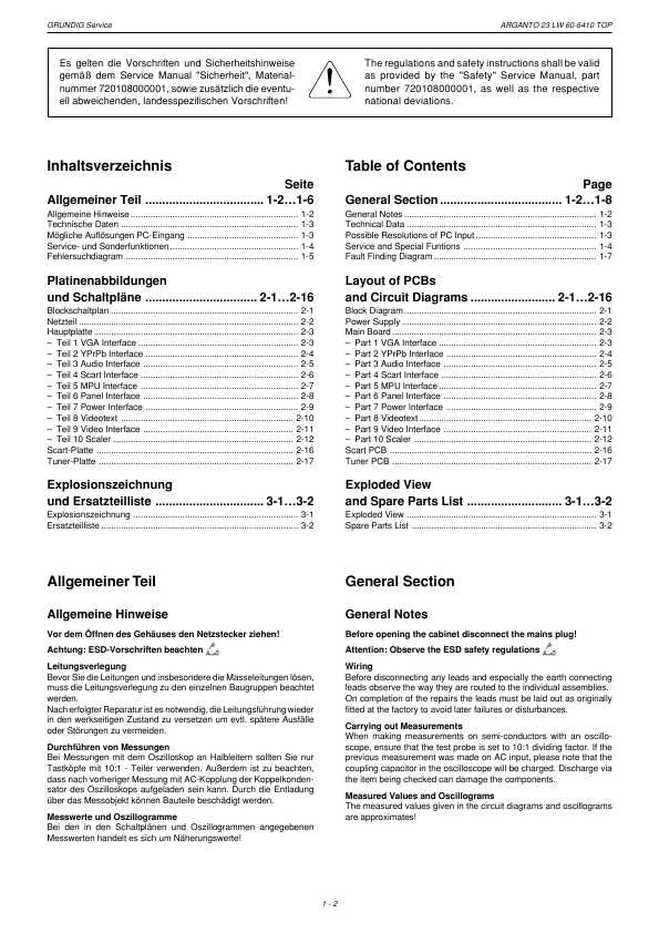 Сервисная инструкция Grundig LW60-6410TOP ARGANTO 23