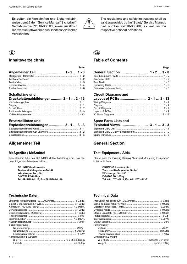 Сервисная инструкция Grundig M-100-CD-MKII