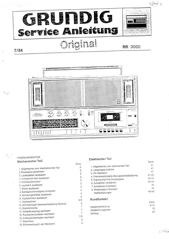 Сервисная инструкция Grundig RR-2000, 3000
