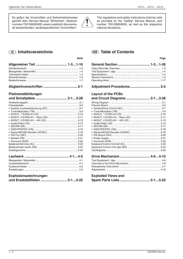 Сервисная инструкция Grundig SE-1300SV PALERMO, SE-1305HIFI SEVILLA