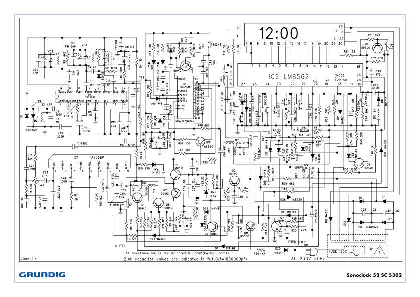 Сервисная инструкция Grundig Sonoclock 52, SC-5302