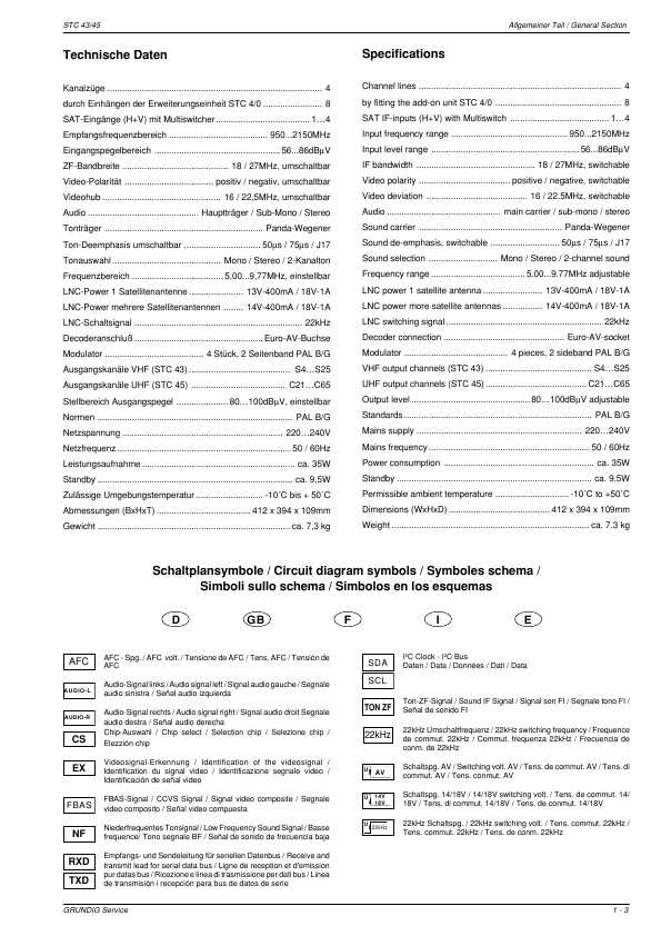 Сервисная инструкция Grundig STC-43, 45