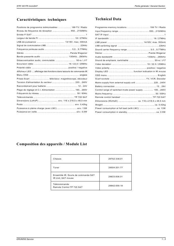 Сервисная инструкция Grundig STR100FR