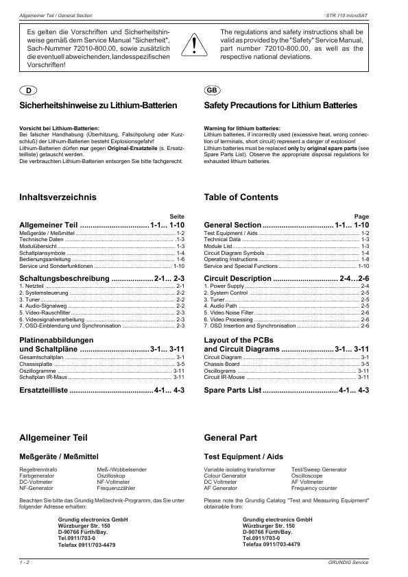 Сервисная инструкция Grundig STR110