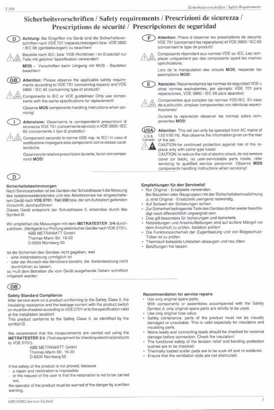 Сервисная инструкция Grundig T304