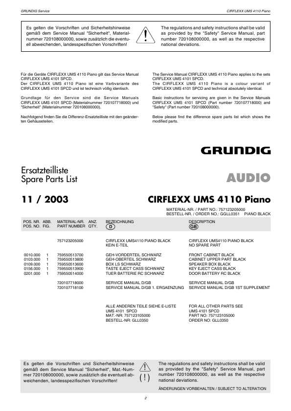 Сервисная инструкция Grundig UMS-4110 CIRFLEXX