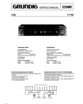 Сервисная инструкция Grundig V1700