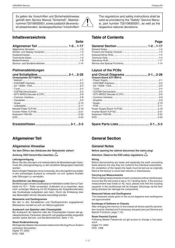 Сервисная инструкция Grundig VISION-2 19-2830T-DVD