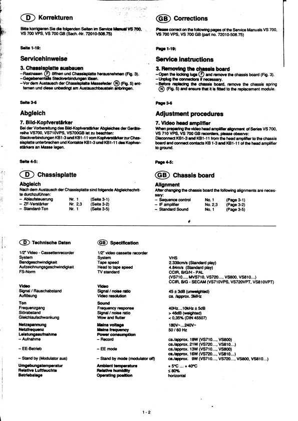 Сервисная инструкция Grundig VS-710VPS, VS-720VPT, VS-800, VS-810VPT