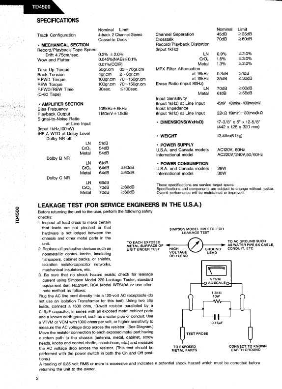 Сервисная инструкция Harman-Kardon TD-4500