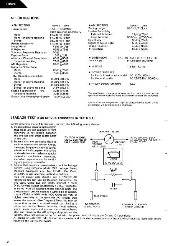 Сервисная инструкция Harman-Kardon TU-920