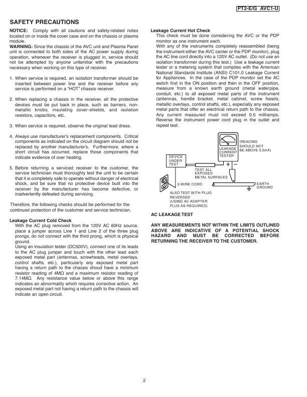 Сервисная инструкция Hitachi 32HDT20M, 42HDT20M, AVC20