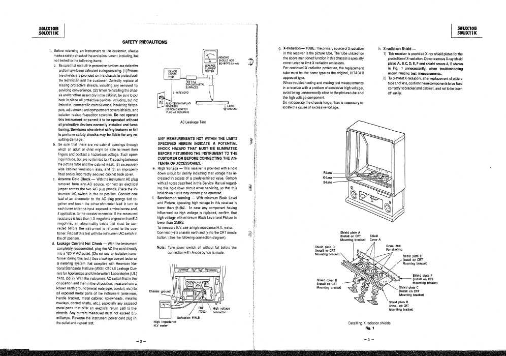 Сервисная инструкция Hitachi 50UX10B, 50UX11K