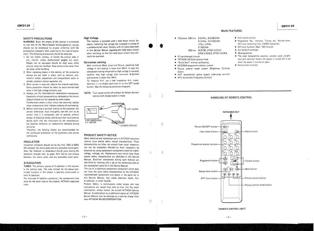 Сервисная инструкция Hitachi CMT2077, CMT2097, CPT2090