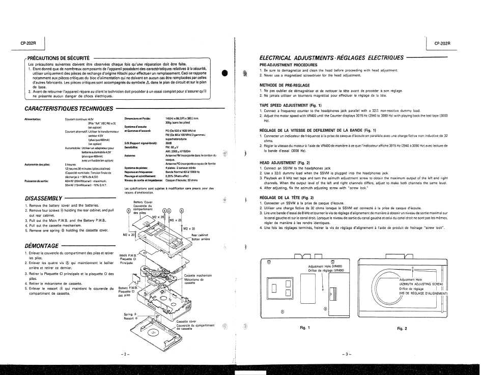 Сервисная инструкция Hitachi CP-202R
