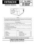 Сервисная инструкция Hitachi CP-S833E