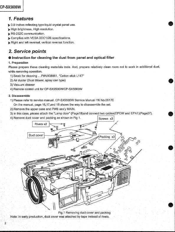 Сервисная инструкция Hitachi CP-SX5600W