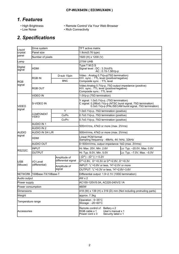 Сервисная инструкция Hitachi CP-WXU645