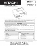 Сервисная инструкция Hitachi CP-X270W