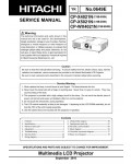 Сервисная инструкция Hitachi CP-X4021N, CP-X5021N, CP-WX4021N