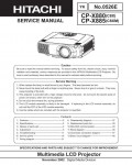 Сервисная инструкция Hitachi CP-X880, CP-X885