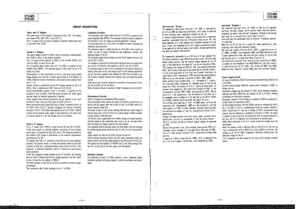 Сервисная инструкция Hitachi CT1485, CT2185