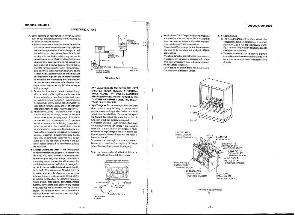 Сервисная инструкция HITACHI CU4600B, CU5000K