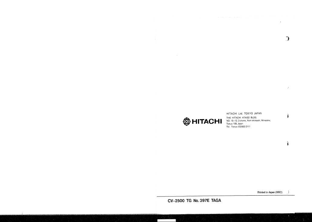 Сервисная инструкция Hitachi CV-2500SABS