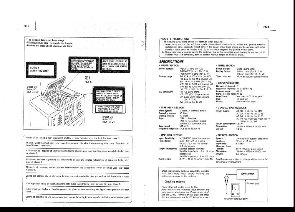 Сервисная инструкция HITACHI FX-6