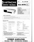 Сервисная инструкция HITACHI HA-M70