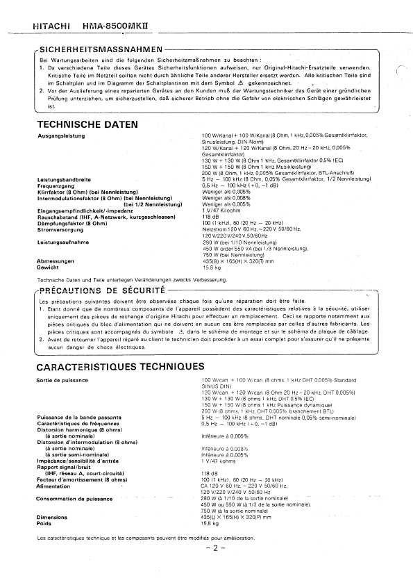 Сервисная инструкция Hitachi HMA-8500MKII